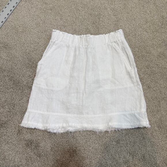 ForCynthia small raw hem linen pull on skirt pockets SK 3012 - Picture 8 of 10